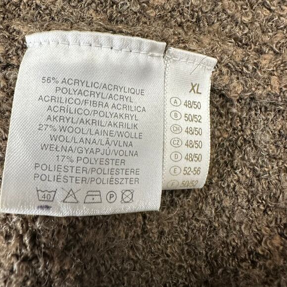 Landhaus Womens Wool Blend Sweater Size XL Brown Embellished 1/4 Zip Cozy - Picture 4 of 7